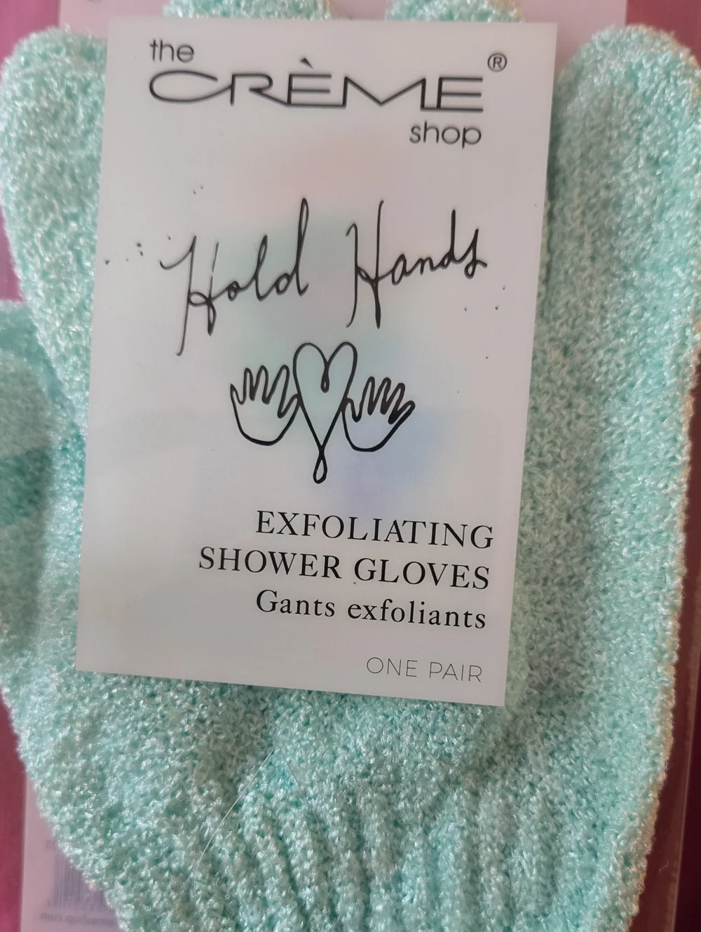The Crème Shop Exfoliating Shower Gloves - Mint. One Pair. 6 Available